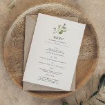 Modern minimal | Vår Greenery Bröllop Menu Meny<br><div class="desc">Vackra menykort för att komplettera dina bord-inställningar vid bröllop eller nästa middag party. Vackra och delikata vattenfärgsgröna högton lägger till den här elegant-menyn som är helt anpassade. Den omvända sidan har mer grönt och utrymme för att vid behov kunna lägga till ytterligare information. Perfekt för alla händelser. Vibrant, ärlig och...</div>