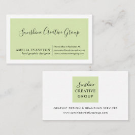 Modern Minimal Vår-Grönt Visitkort