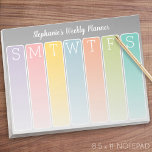 Modern minimal veckovis plan för Bright med Namn Anteckningsblock<br><div class="desc">Lägg till din egen titel och gör den till din egen!</div>