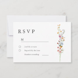 Modern Minimal Vilda Blommor Bröllop RSVP-kort Inbjudningar