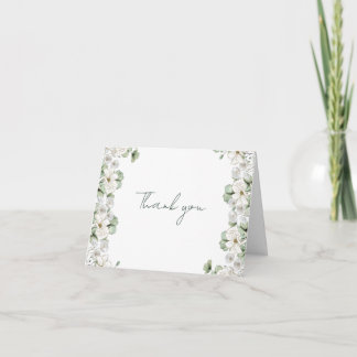 Modern Minimal Vilda Blommor Bröllop Tacksamhetsko Tack Kort