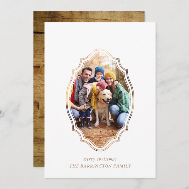 Modern Minimal vit- och träfoto (Fram/baksida)