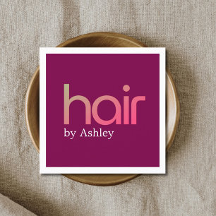Modern Minimal Vit ros Red Bold Hair Salon Fyrkantigt Visitkort