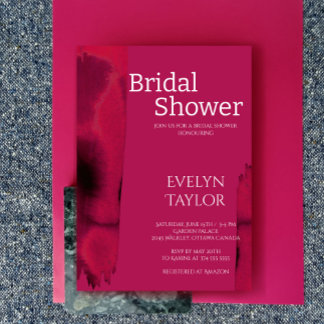 Modern, minimal Viva-Magenta Möhippa Inbjudningar