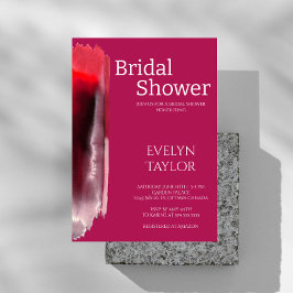 Modern, minimal Viva-Magenta Möhippa Inbjudningar