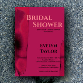 Modern, minimal Viva-Magenta Möhippa Inbjudningar