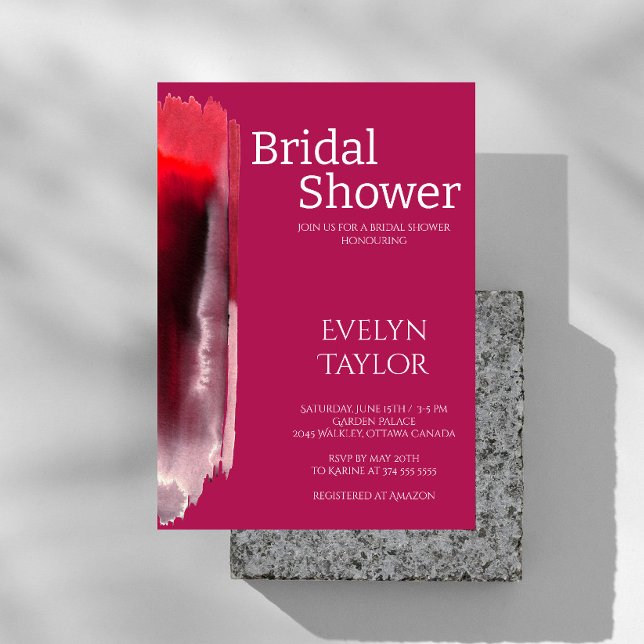 Modern, minimal Viva-Magenta Möhippa Inbjudningar (Skapare uppladdad)