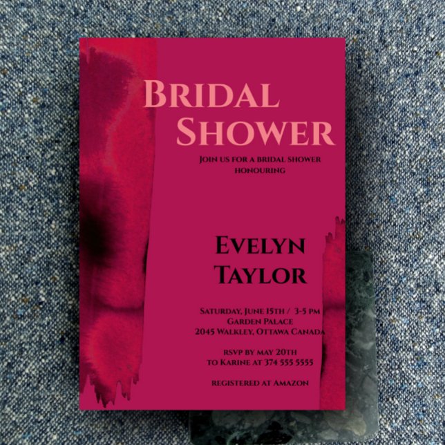 Modern, minimal Viva-Magenta Möhippa Inbjudningar (Skapare uppladdad)