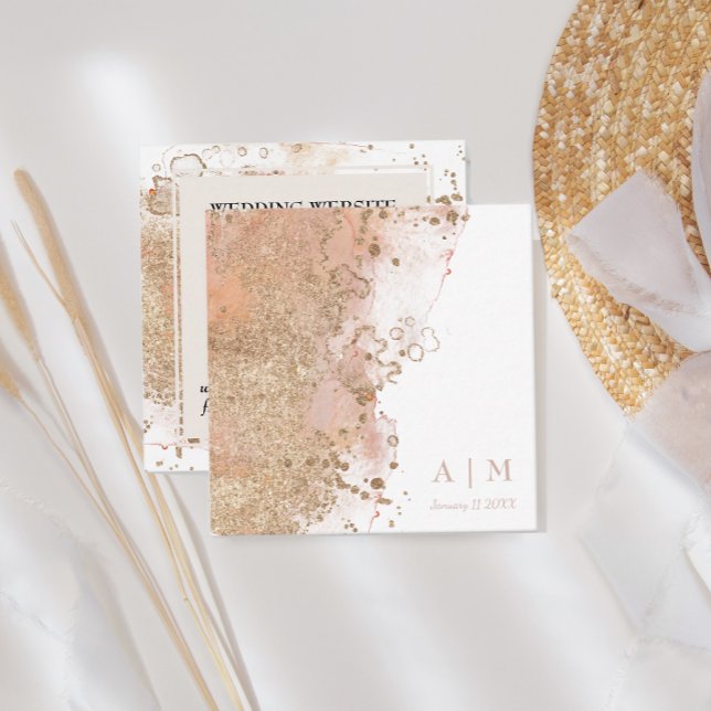 Modern Minimal Watercolor Beach Wedding QR-kod Tilläggskort (Skapare uppladdad)