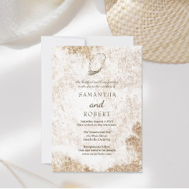 Modern minimal Watercolor Oyster Beach Wedding Inbjudningar