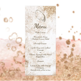 Modern minimal Watercolor Oyster Beach Wedding Meny