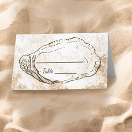 Modern minimal Watercolor Oyster Beach Wedding Placeringskort