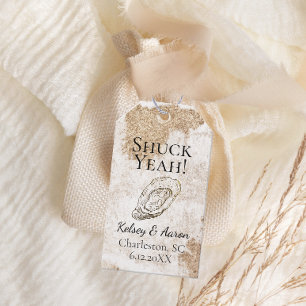 Modern minimal Watercolor Oyster Beach Wedding Presentetikett