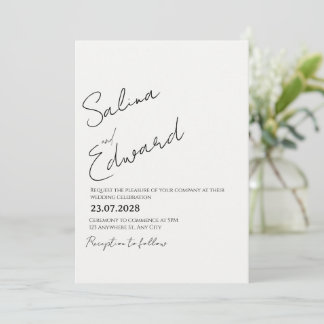 Modern Minimal Wedding Invitation Inbjudningar