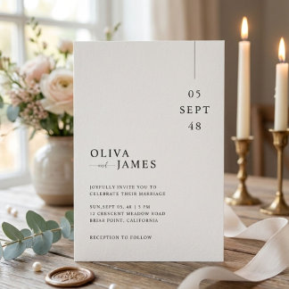Modern Minimal Wedding Invitation Inbjudningar
