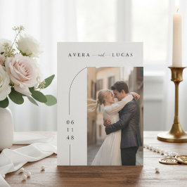 Modern Minimal Wedding Invitation with Photo Inbjudningar