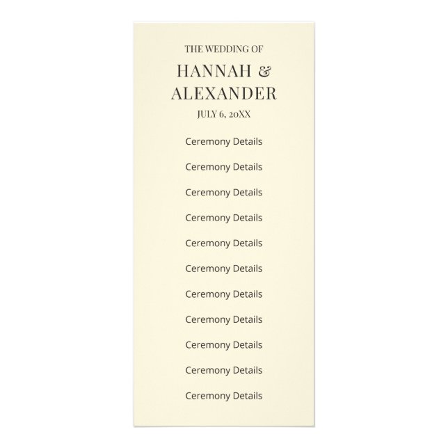 Modern Minimal Wedding Program (Framsidan)