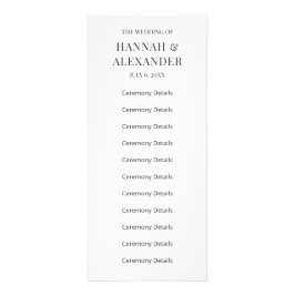 Modern Minimal Wedding Program