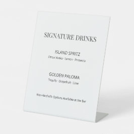 Modern Minimal Wedding Signature Drinks Sign