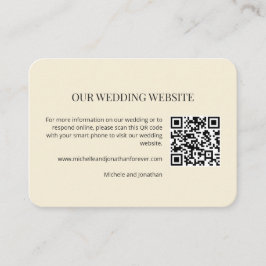 Modern Minimal Wedding Website QR Code Insert Card Tilläggskort