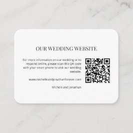 Modern Minimal Wedding Website QR Code Insert Card Tilläggskort