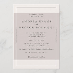 Modern minimal Weeding-inbjudan   Taupe Inbjudningar