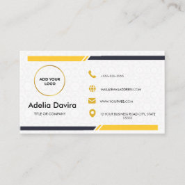 Modern Minimal White Gold Consultant Business Card Visitkort