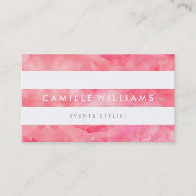MODERN MINIMAL WiE rand, färskfärgsfärgad rosa Visitkort (Framsida)