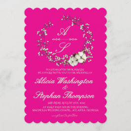 Modern Minimal Winter Floral Wedding Inbjudningar