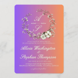 Modern Minimal Winter Floral Wedding Inbjudningar