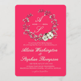 Modern Minimal Winter Floral Wedding Inbjudningar