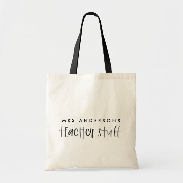 Modern minimala budgetlärarpresenter för vattenfär tygkasse (Framsidan)