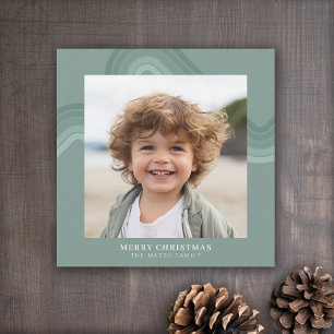 Modern minimala skuggor av Steel Blue Rand Photo Julkort