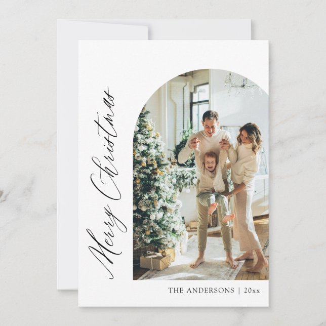Modern Minimalialist Arch Photo God jul Julkort (Framsida)