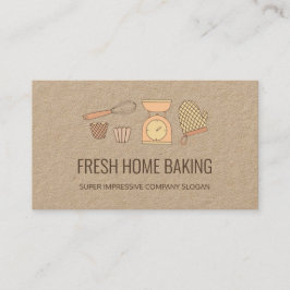 Modern Minimalialist Bakery Premium Kraft Papper Visitkort