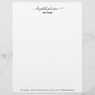 Modern Minimalialist White Office Letterhead Brevhuvud