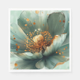 Modern Minimalis Emerald and White Wedding Napkins Pappersservett