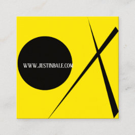 Modern minimalism Abstrakt Art Gult Black Fyrkantigt Visitkort
