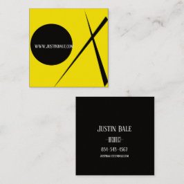 Modern minimalism Abstrakt Art Gult Black Fyrkantigt Visitkort