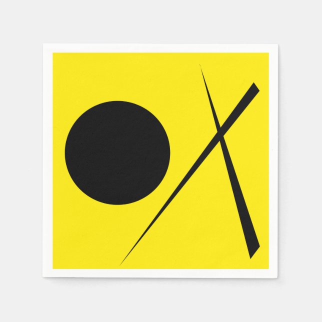 Modern minimalism Abstrakt Art Gult Black Pappersservett (Framsidan)