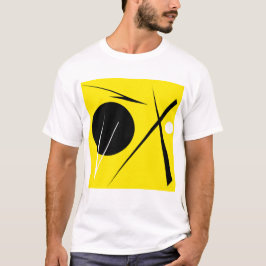 Modern minimalism Abstrakt Art Gult Black White T Shirt