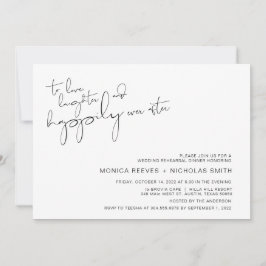 Modern minimalism Avslappnad Script Rehearsal Dinn Inbjudningar