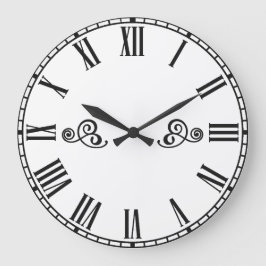 Modern Minimalism Black Roman Numbers Stor Klocka