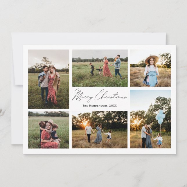 Modern minimalism God jul 6-foto Julkort (Framsida)
