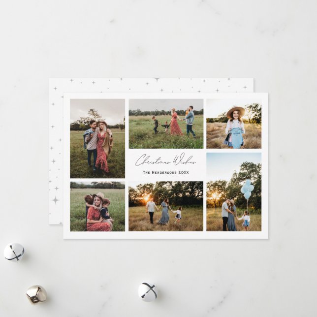 Modern minimalism Jul Önskemål 6 Photo Julkort (Fram/Back In Situ)