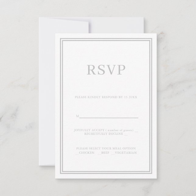 Modern minimalism OSA Responcard Grått (Framsida)