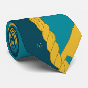 Modern minimalism Teal Guld Braid Elegant Monogram Slips