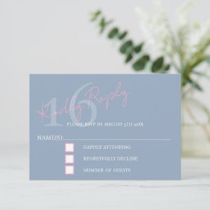 Modern minimalist 16-års födelsedags-RSVP i rosa o OSA Kort