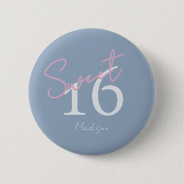 Modern Minimalist 16th Pink Blue Birthday Knapp