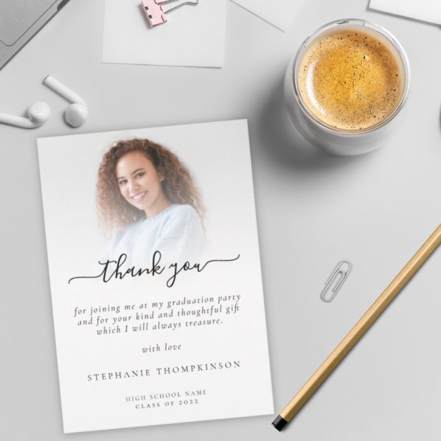 Modern minimalist 2022 Photo Studenten Tack Kort (Skapare uppladdad)